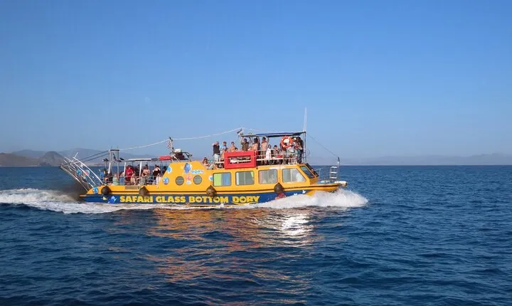 Dory's Glass Bottom Boat Adventure in Pserimos and Pserimos Beach