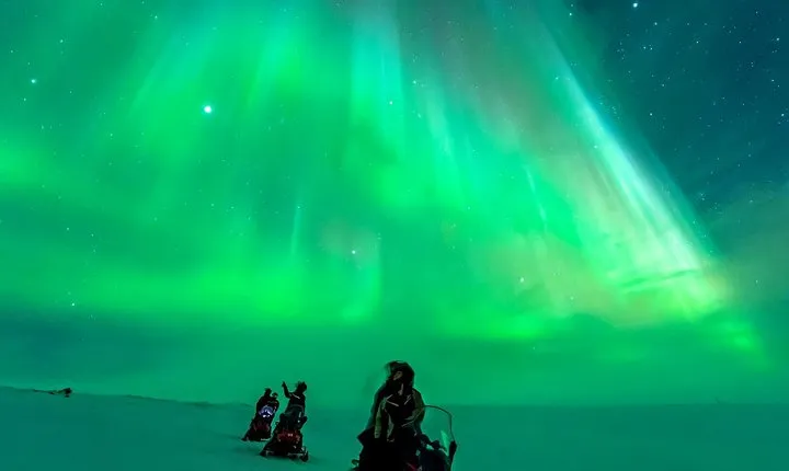 Northern Lights Snowmobile Safari from Rovaniemi with Campfire Picnic