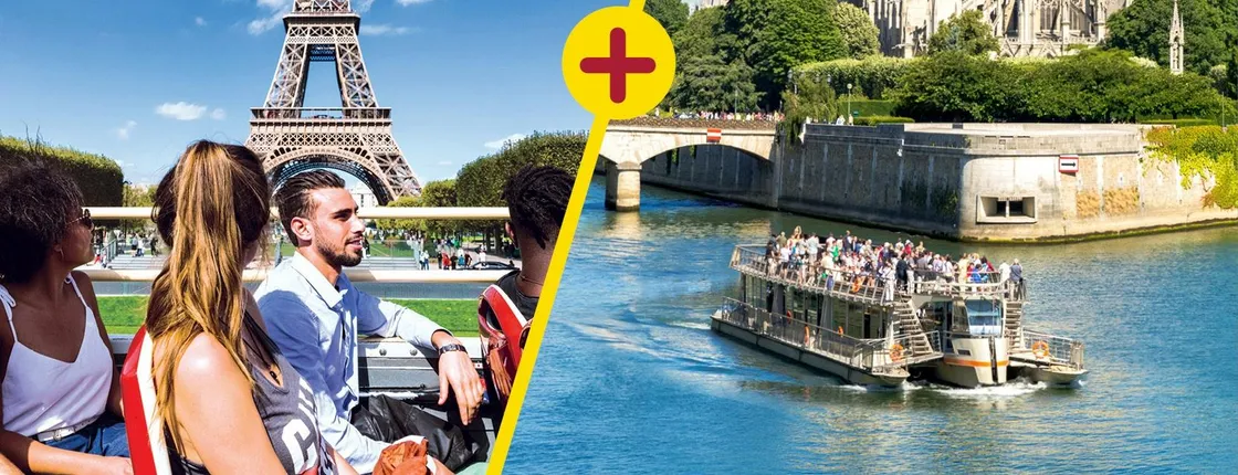 48h hop-on hop-off Big Bus tour of Paris with panoramic river cruise