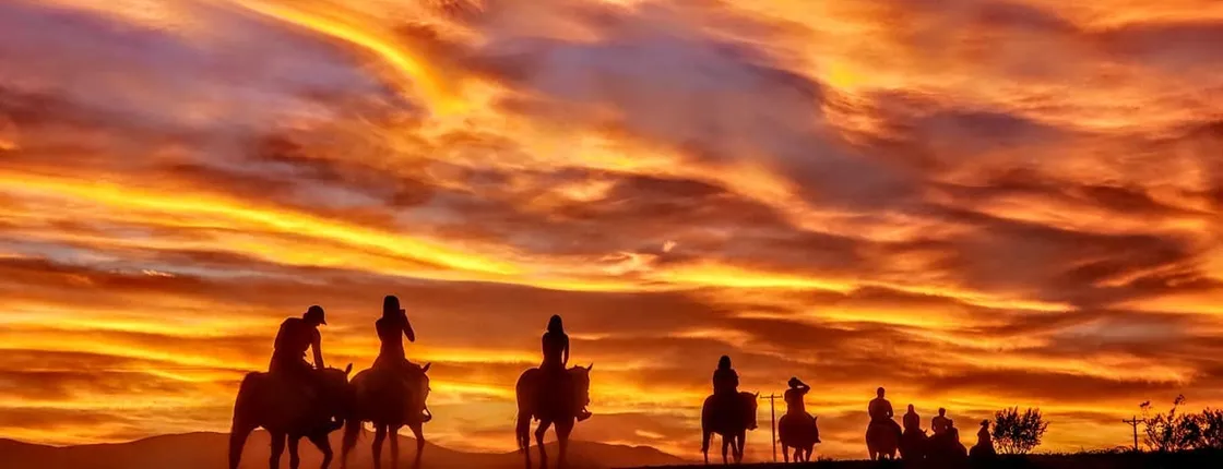 Wild West sunset horseback ride with dinner from Las Vegas
