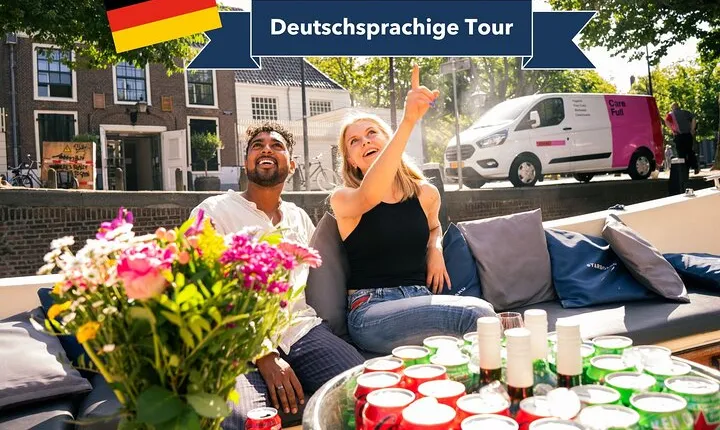 Amsterdam: German-speaking boat trip with bar on board