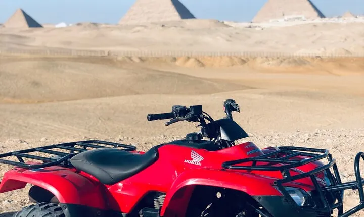 Quad Bike ATV Tours in the Pyramid giza Desert with Egyptian Tea