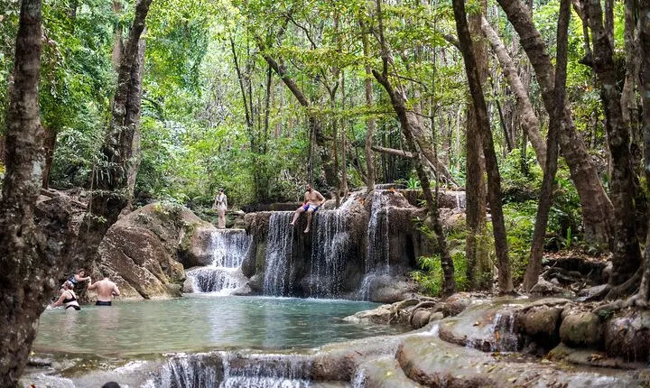 Erawan Waterfalls and Bridge Over River Kwai Tour from Bangkok