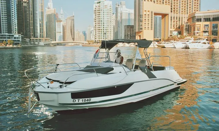 Dubai Yacht Sea escape Cruise, Swim, Tan & Sightsee!