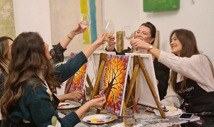 Painting party at Art Bottega - Paint & Wine Studio in Split