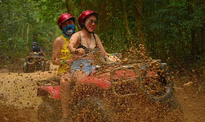 Live this extreme adventure tour. Jungle zip line with ATV and cenote swim.