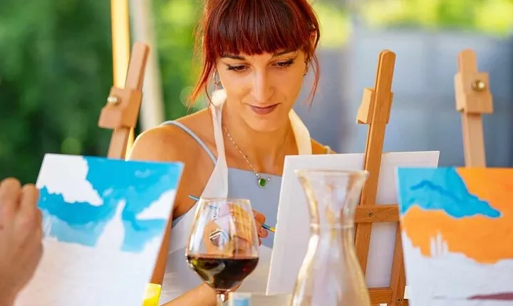 Paint And Drink Florentine Hills Art at La Birr'aia in Marignolle