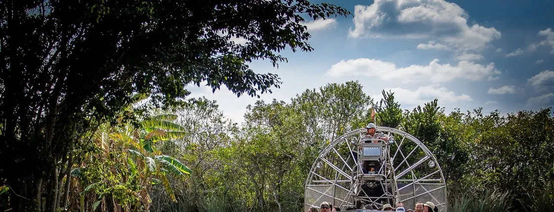 Everglades airboat ride with Biscayne Bay boat tour and transportation