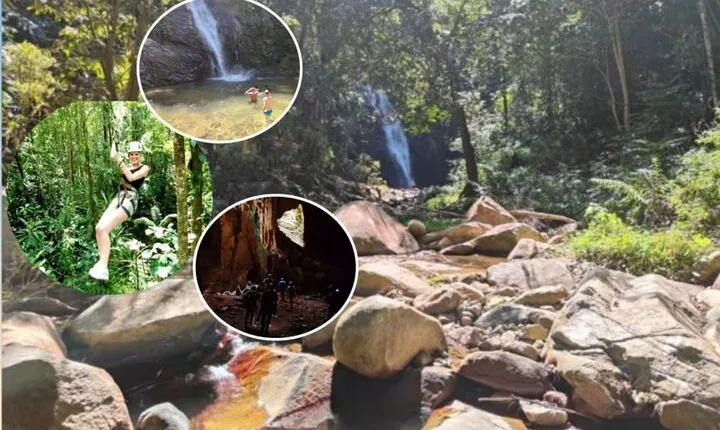16 Lines Zipline, Cave, Hiking & Biausevu Waterfall Combo Tour