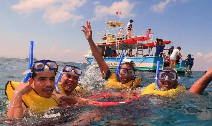 Cozumel Coral Reef Snorkeling by Glass Bottom Boat with Guide