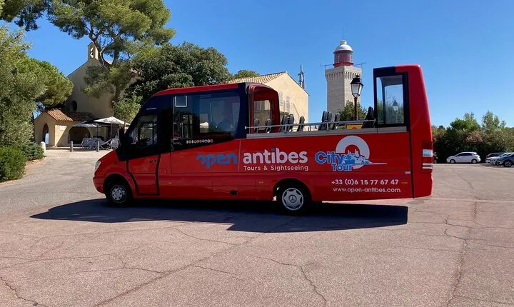 Visit of Antibes Juan-Les-Pins by convertible bus