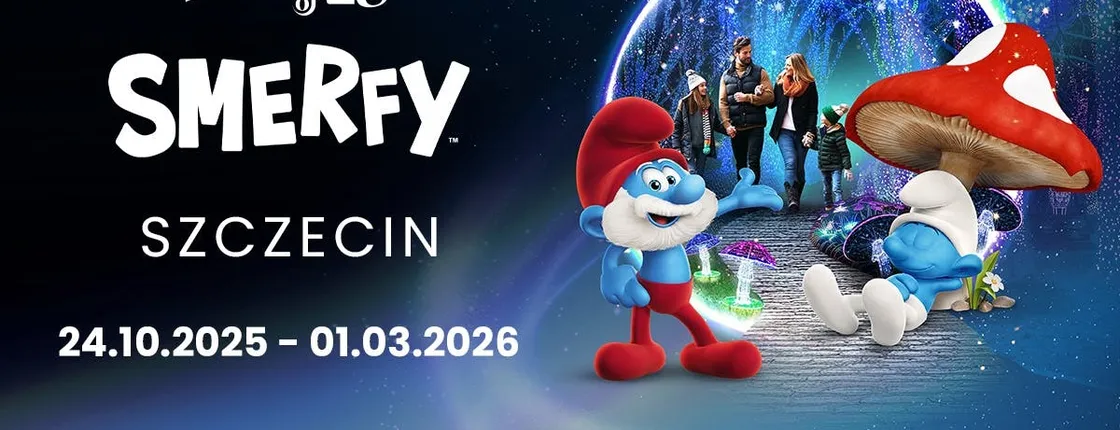 The Smurfs Garden of Lights exhibition in Szczecin