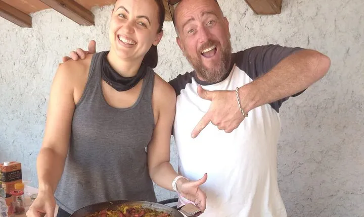 Paella Class, Winery and Bike Ride with Hotel Pickup from Sitges