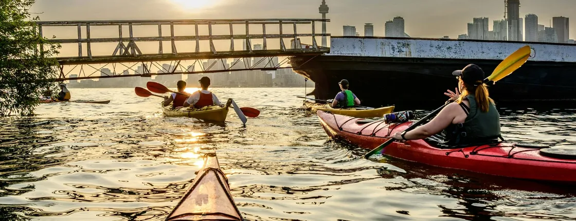 Pedal boat and kayaking in the dark at Downtown OWA