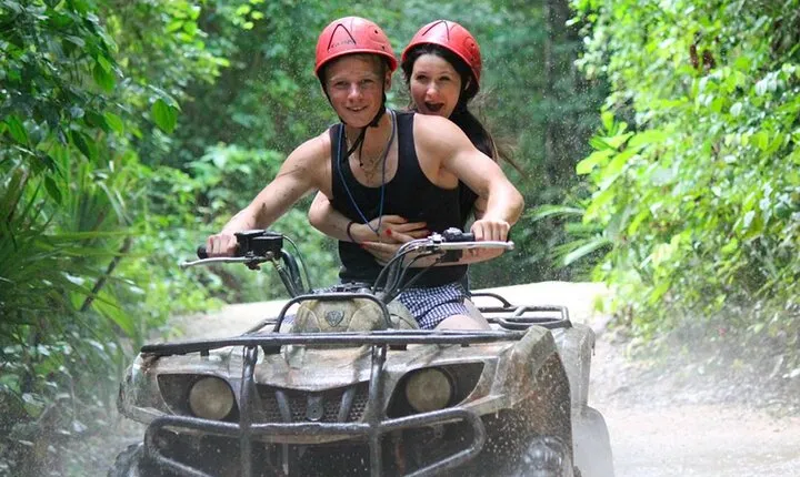 ATV Adventure Ride! With Cenote Swim and Ziplines (Shared ATV) + Round Transport