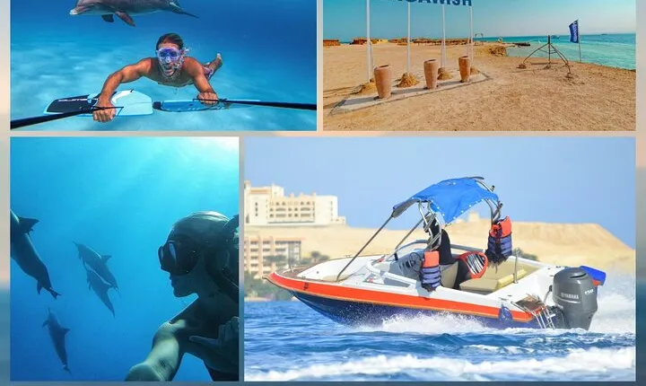 Dolphin House and Magawish Island by Private Speedboat - Hurghada