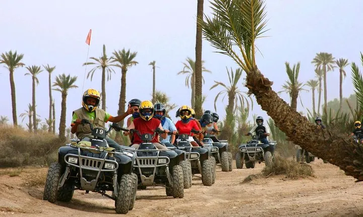 ATV Quad biking in Marrakech desert palmgrove