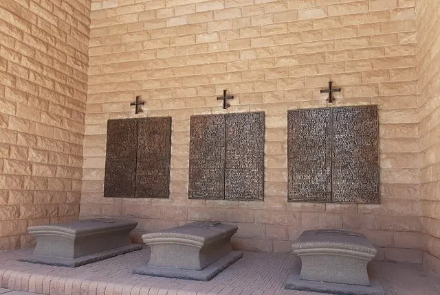 El alamein war cemetery with an Egyptologist