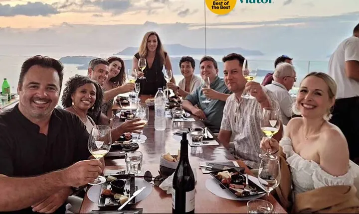 Santorini Sunset Wine Tour with Santo Winery Views
