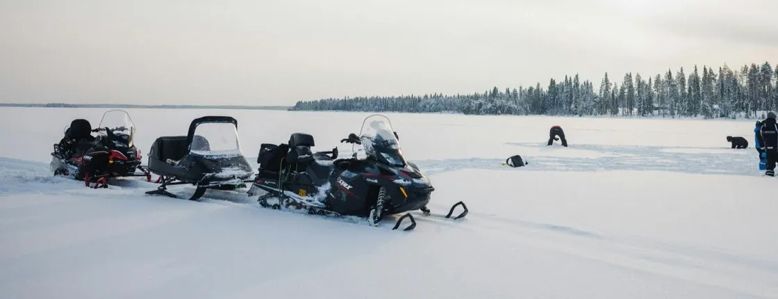 Ice Fishing and Snowmobile Safari Combo