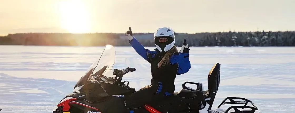 Snowmobile small-group winter safari with BBQ from Rovaniemi