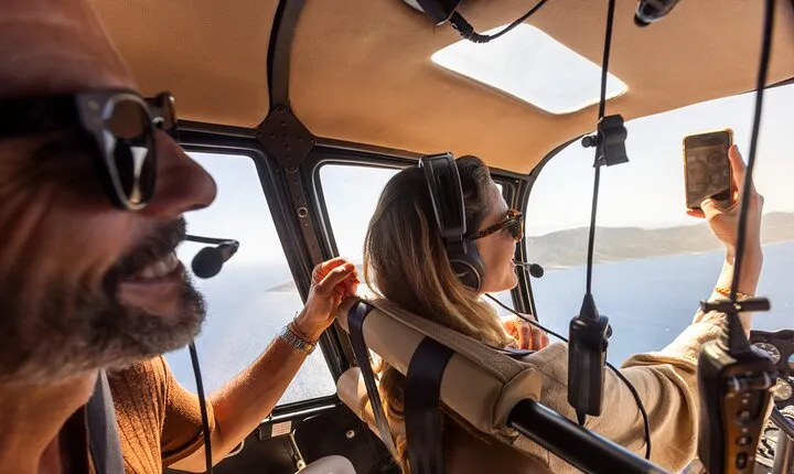 Experience Santorini Sunset by Helicopter