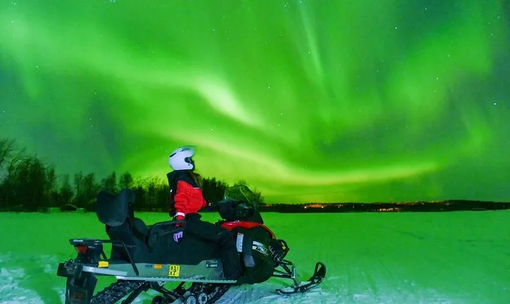 Searching Aurora with Snowmobile