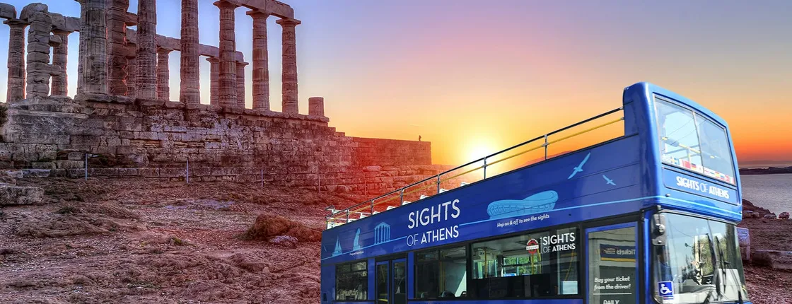 Athens combo hop-on hop-off bus and Cape Sounion sunset tour