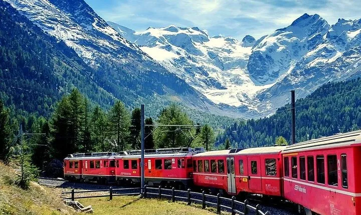 Bernina Express Train and St. Moritz Day Tour from Milan