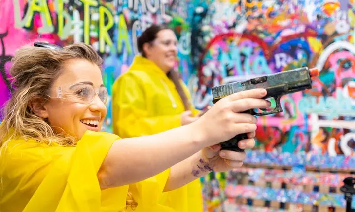 Date Idea Shooting & Spinning Private Painting Class in New York