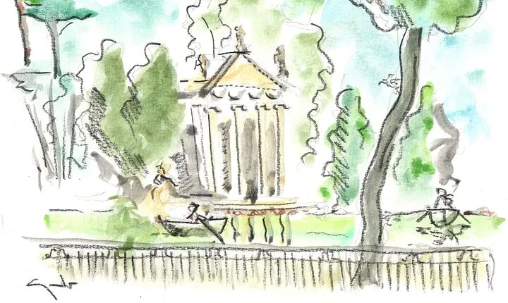 Watercolor Private Tour at Villa Borghese Rome with Guido