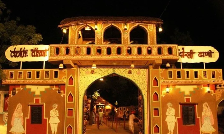 Self-Guided Visit to Chokhi Dhani With Dinner and Pick Up & Drop