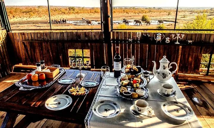 Victoria Falls Hotel Vintage High Tea in the Savannah with Safari
