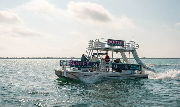Pontoon Boat Rental with 2 Slides from Fort Walton Beach