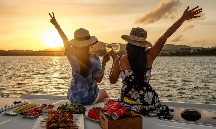 Coral Island & Sunset at Promthep cape by Catamaran Yacht