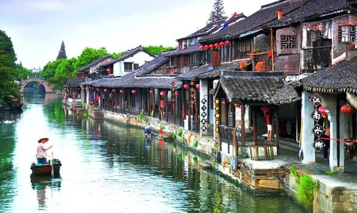 Fengjing Ancient Water Town Private Tour with Eco Farm Visit from Shanghai
