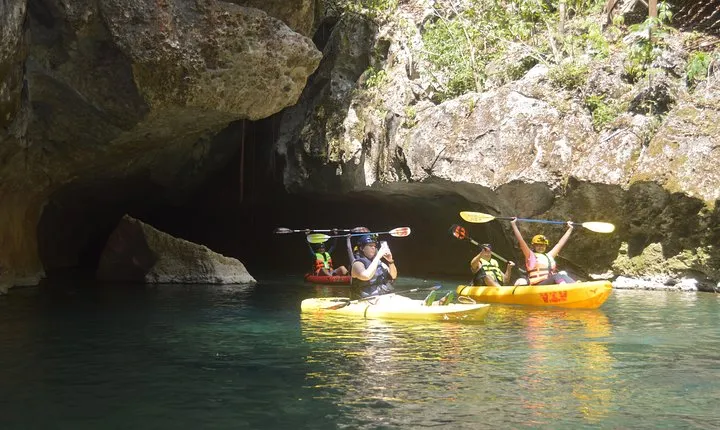 Cave-tube or kayak and Ziplining with pickup from Ambergris Caye
