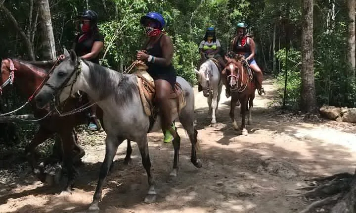 Horseback riding with ATV, zip lines and cenote, lunch and transfer
