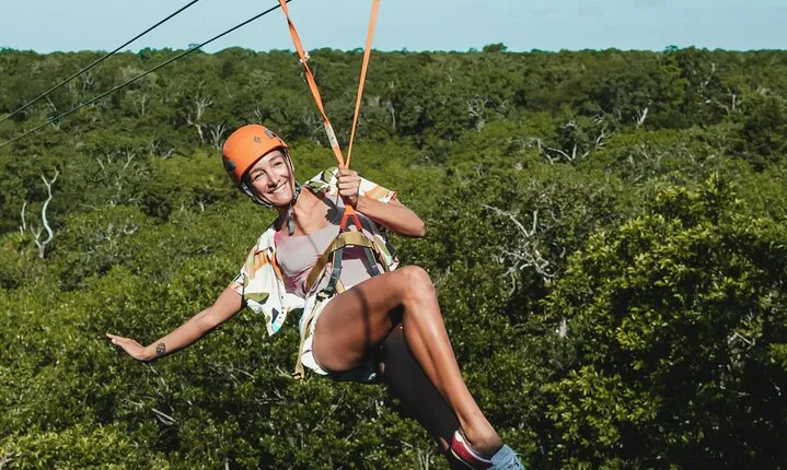 Half Day tour Zipline + Rappel + Cenote from Riviera Maya hotels