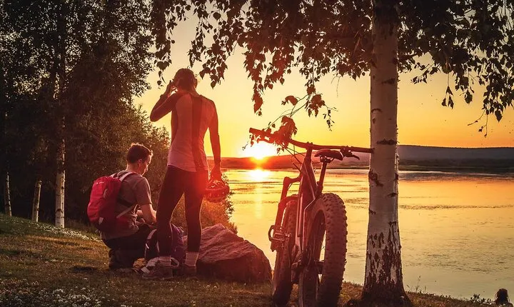 Bike Ride in Parks and Riversides of Rovaniemi