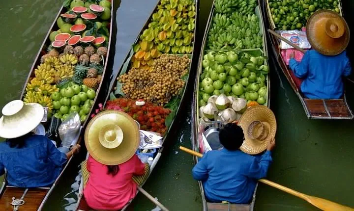 Damnern Saduak Floating Market, Grand Palace, Wat Phra Keo & Wat Pho