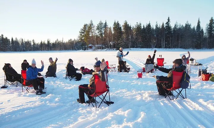 Traditional Ice fishing experience in Lapland