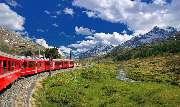 Bernina Express Train and St. Moritz DA Milan