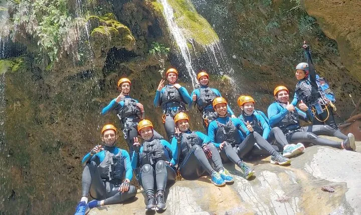 Rappelling, Hiking and Jumping into the water in the Matacanes Canyon