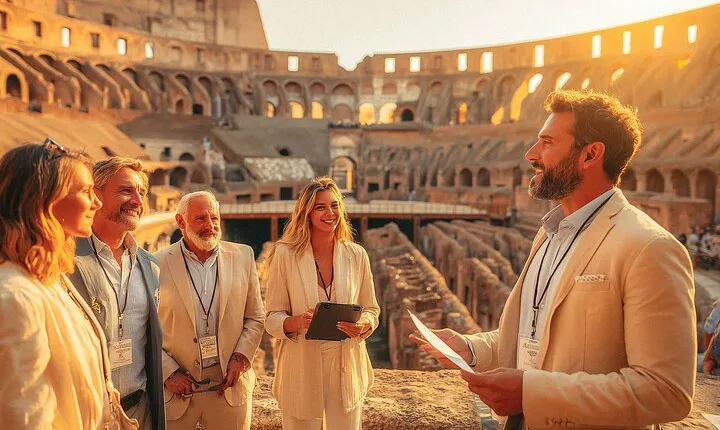 Colosseum at Golden Hour Guided Tour with Arena Floor