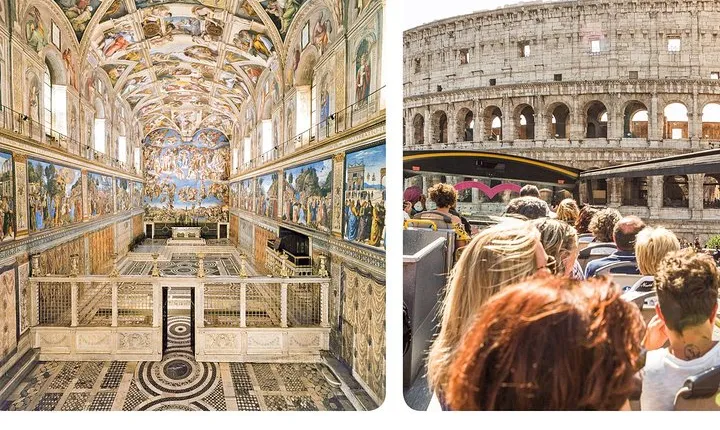 Vatican Museums Entry & One Run Open Bus Combo