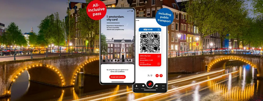 I Amsterdam City Card for 24, 48, 72, 96 or 120 hours