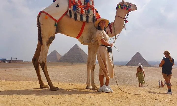 Giza pyramids ,Sphinx ,Egyptian Museum ,Camel Ride include entry fees