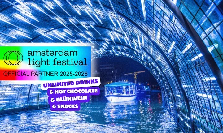 Amsterdam Light Festival: Cruise Unlimited Drinks & Bite option