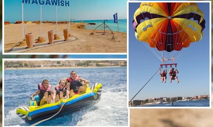 Enjoy Magawish Island Parasailing, Water Sports & Lunch -Hurghada